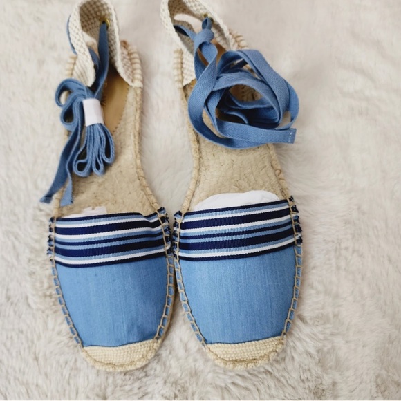J. Crew Blue Espadrille Ankle-Tie Sandals - Picture 2 of 5